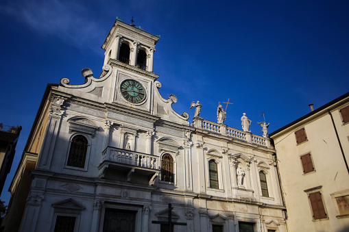 La Rochelle, France - August 6, 2018: Exterior view of La Rochelle Cathedral against sky.