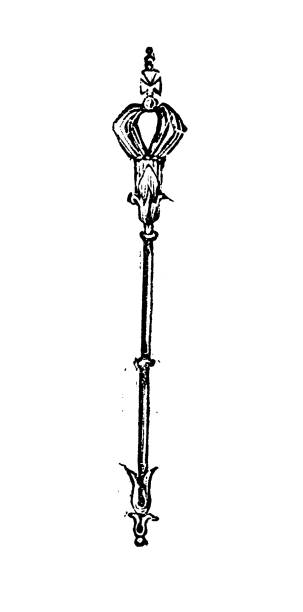 Antique engraving illustration: Mace scepter Antique engraving illustration: Mace scepter sceptre stock illustrations