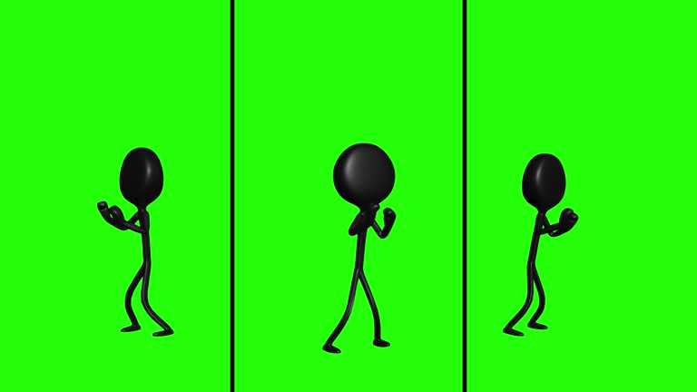 Stick figure jumping