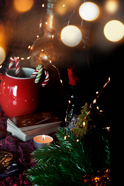 istock Winter prediction and magic rituals, Tarot cards. Magical concept 1446061456