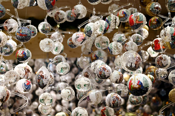 istock Colorful Christmas ornaments holiday background 1446063409