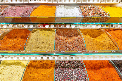Spice market at Grand Bazaar in Istanbul, Turkey