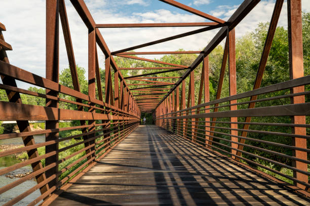 istock footbridge and bike trail over a river 1446074399