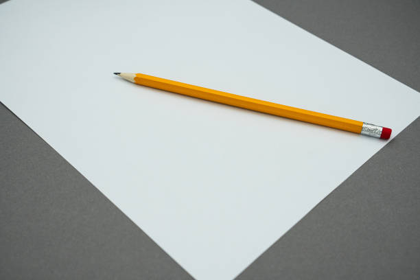 Pencil on white A4 paper mockup.