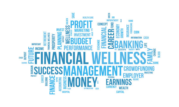 istock Financial Wellness world cloud background. Lifestyle awareness Vector illustration design concept. 1446083273