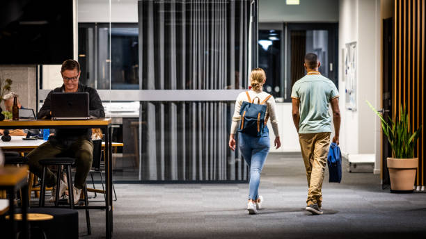 istock Two entrepreneurs leaving the loft apartment office 1446088517