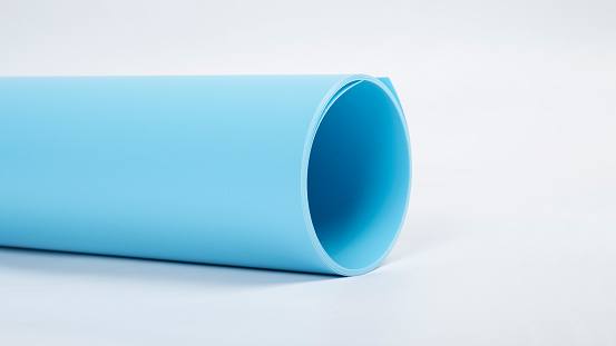 vinyl roll of blue photo background for photos isolate on white background.