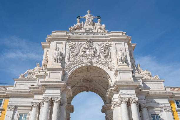 istock Rua Augusta Arch at Praca do Comercio Plaza - Lisbon, Portugal 1446091762