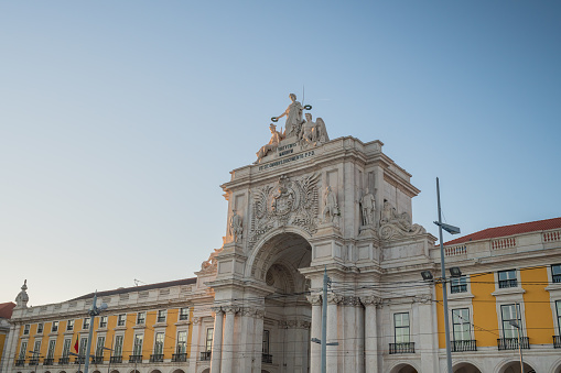 Rua Augusta Arch at Praca do Comercio Plaza - Lisbon, Portugal
