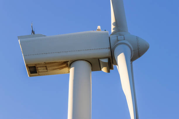 istock Electricity wind turbines in wind farm 1446099133