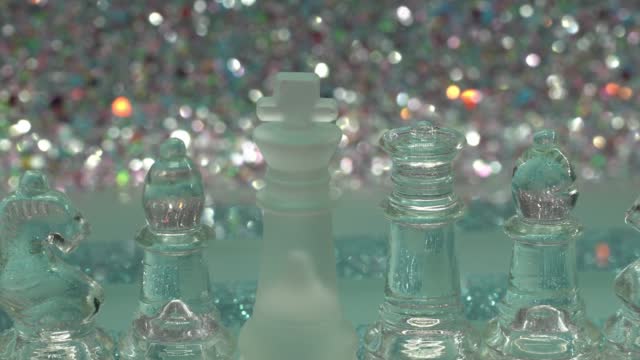 Glass chess pieces with background