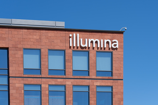 San Diego, CA, USA - July 9, 2022: Illumina Headquarters in San Diego. Illumina is an American company that applies technologies to the analysis of genetic variation and function.