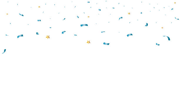 Congratulatory Background With Blu Confetti On A Transparent Background  Stock Illustration - Download Image Now - iStock