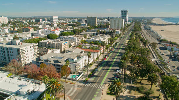 istock Santa Monica Skyline - Aerial View 1446119179