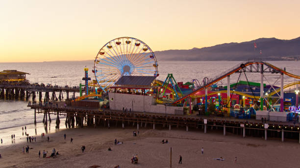 istock Drone Shot Looking Over Pacific Park on Santa Monica Pier 1446119315