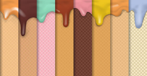 set 8-tlg. texturhintergrund von eiscreme in verschiedenen geschmacksrichtungen und farben - vector - foodbackground stock-grafiken, -clipart, -cartoons und -symbole