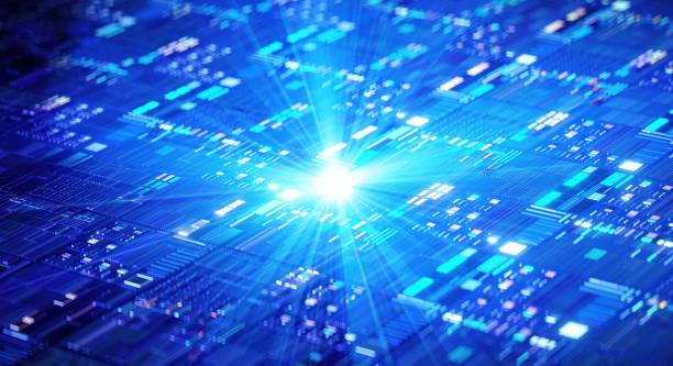 istock 3D rendering of cyberpunk AI. Circuit board. Technology background. Central Computer Processors CPU and GPU concept. Motherboard digital chip. Tech science background. 1446139054