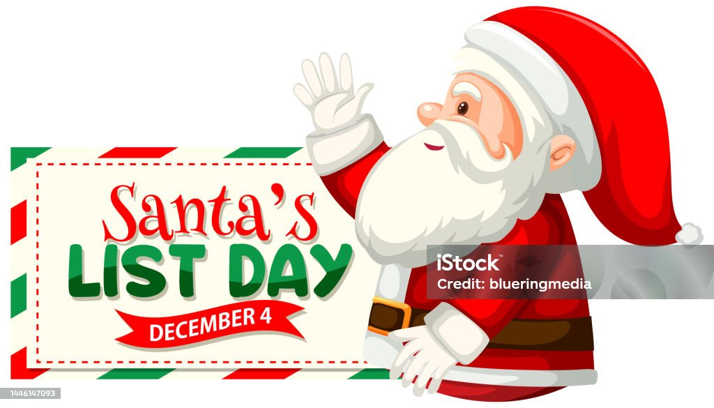 Santa List Vector Santas List Day Text Banner Design Stock Illustration - Download Image ...