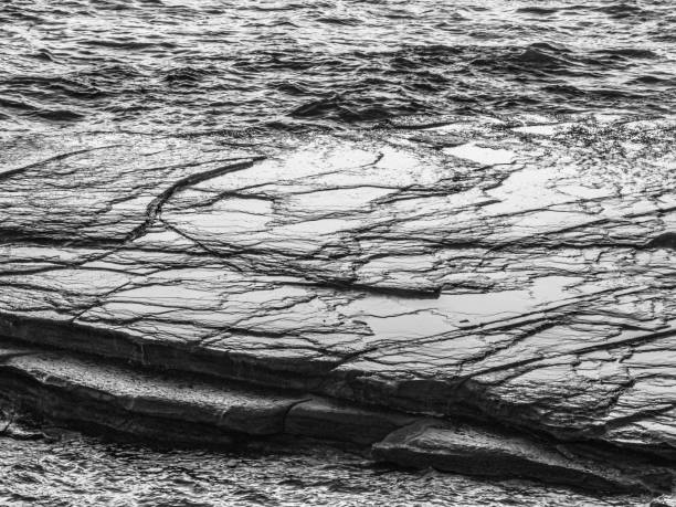 Aerial sunrise sea views over The Skillion at Terrigal on the Central Coast, NSW, Australia.