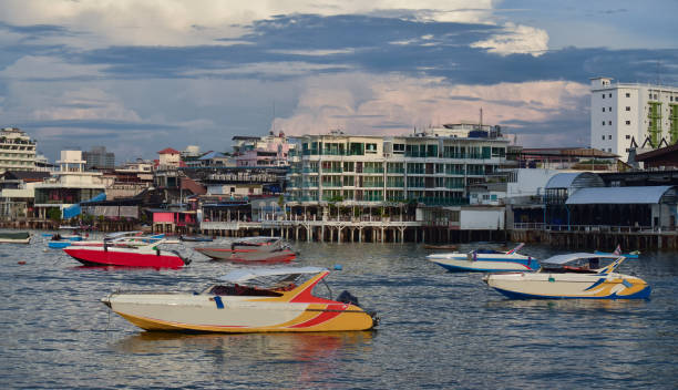 istock Many speed boats are moored at sea. 1446155447