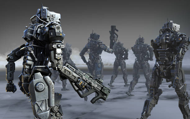 istock a group cyborgs mission warfare with clipping path. 1446155464