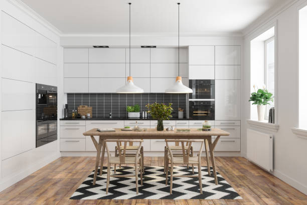 Free Stock Photo of Bright white modern minimalist kitchen interior ...