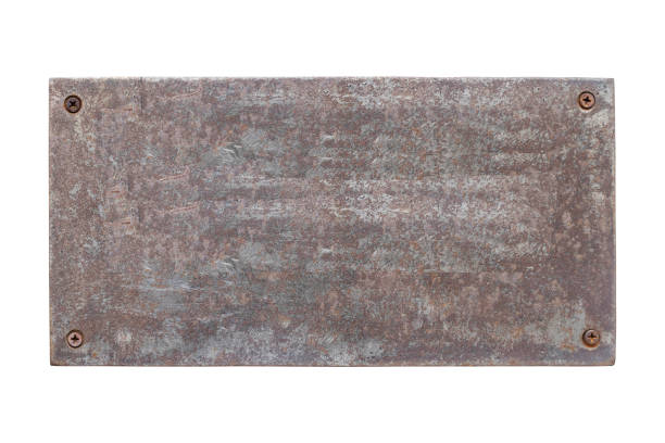 Simple steel plate, metal plate isolated on white background Simple steel plate, metal plate isolated on white background. art name plates stock pictures, royalty-free photos & images