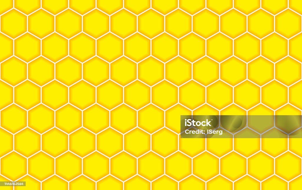 Hexagonal Yellow Pattern Yellow Seamless Hexagon Geometric Pattern Vector Illustration Stock ...