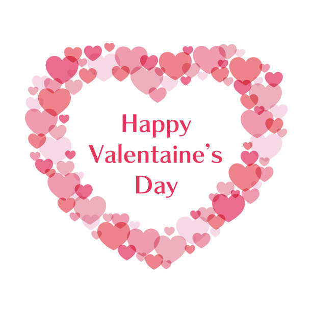 illustrazioni stock, clip art, cartoni animati e icone di tendenza di cornice a cuore di san valentino rosa trasparente - candy heart illustrations