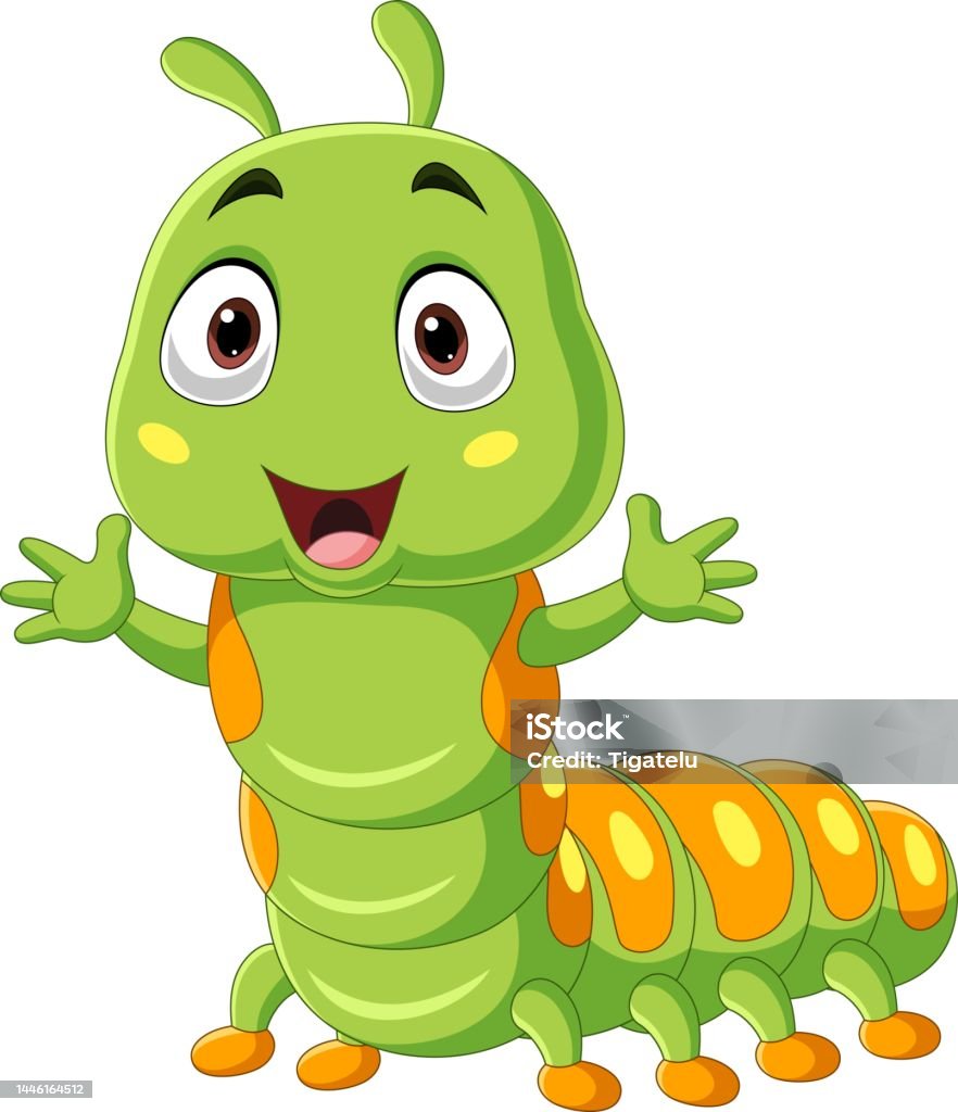 Phim Hoạt Hình Sâu Bướm Bị Cô Lập Trên Nền Trắng Hình minh họa Sẵn ...