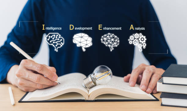 istock University student studying, writing and reading book or textbook with brain icon. Learning or training skill course or classroom online at home. Conceptual idea of education or knowledge success 1446169018