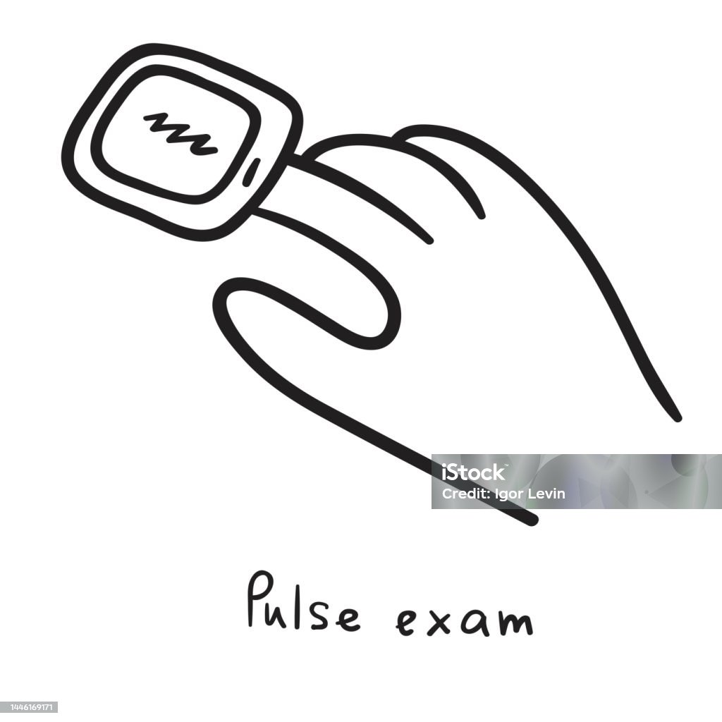 Medical Concept Pulse Exam Black Color Stock Illustration - Download ...