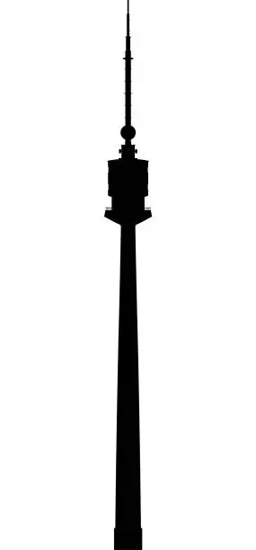 Vector illustration of Danube Tower, Vienna