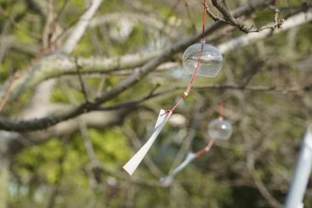 istock Japanese glass wind chimes in a blurry background 1446171311