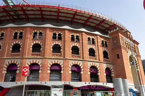 Barcelona, Spain – June 29, 2012: The Las Arenas shopping mall, built within an old bullring structure on Placa Espanya ,Barcelona Spain