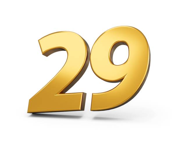 istock 3D rendering of gold number 29 isolated on white background 1446178565