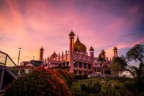 istock Low-angle view of an ancient mosque in Kuching, Malaysia 1446180424