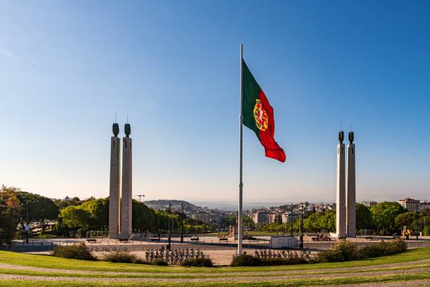 istock Portugal Flag seen in Lisbon 1446183277