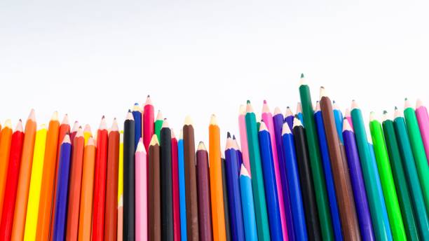 istock Colorful wooden pencils isolated on white background. 1446183486