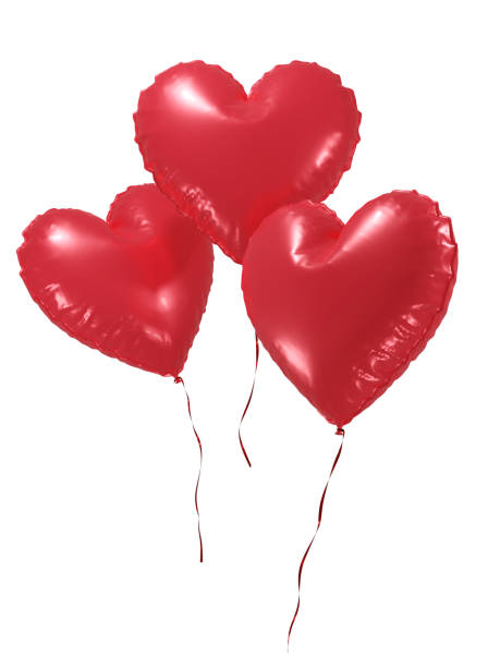 istock Red heart shaped balloon with ribbon 1446186459