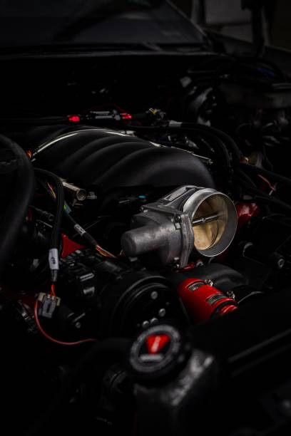 istock Vertical closeup of an engine on a modern car 1446186815
