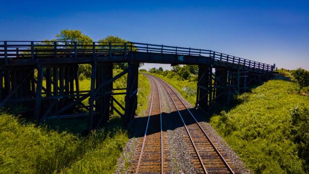 istock Rail bridge overpass over the train railway 1446188139
