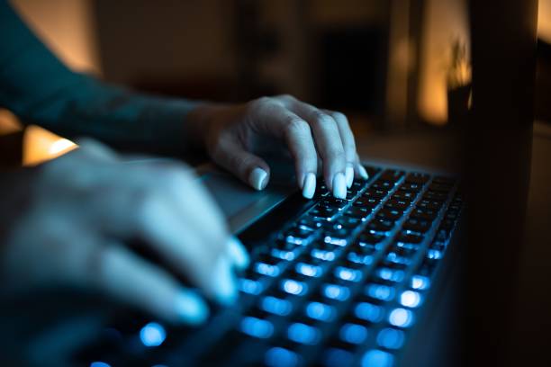 istock Businessman Typing Recent Updates On Lap Top Keyboard On Desk. Executive Inserting  Data Into Pc. 1446189932