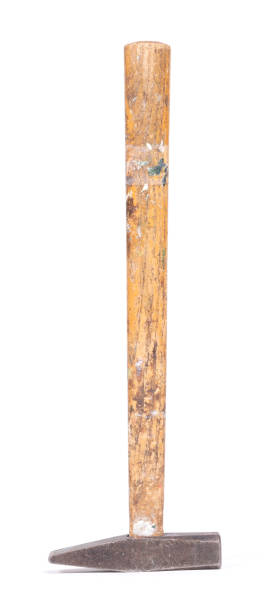 istock Old hammer with wooden handle isolated 1446195136