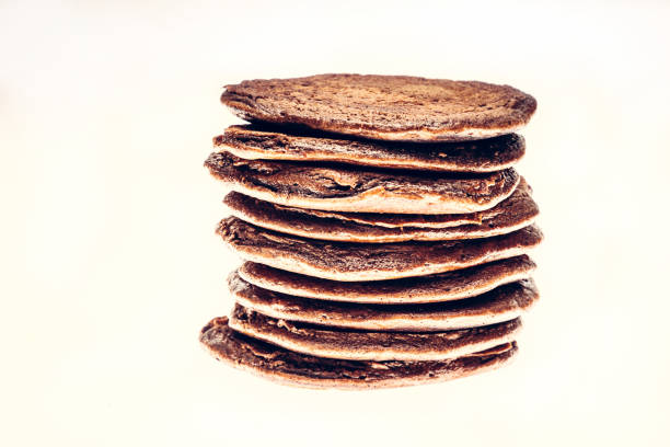 Chocolate pancakes stock photo