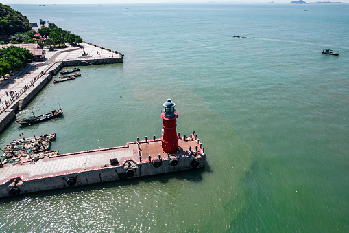 The red lighthouse at Nan'ao island, Guangdong province, China.