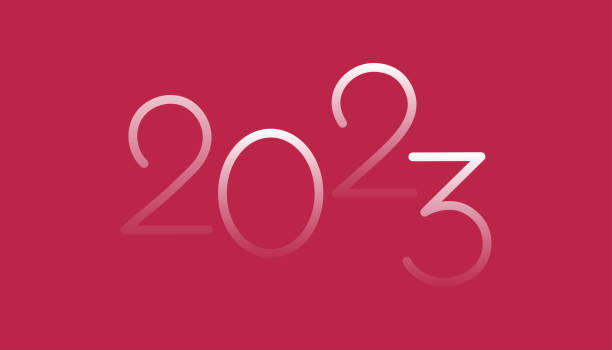 вектор 2023 новогодние номера цвет года 2023 viva пурпурный иллюстрация - viva magenta stock illustrations