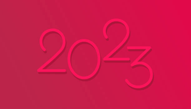 vector 2023 new year numbers color of the year 2023 viva magenta illustration - viva magenta 幅插畫檔、美工圖案、卡通及圖標