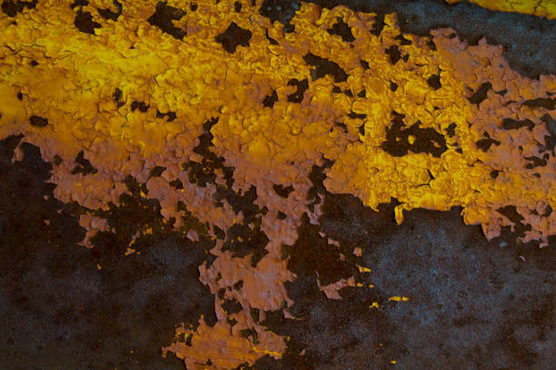 ferrugem mostrando através de tinta metálica. - rust fungus sign rust rusty - fotografias e filmes do acervo