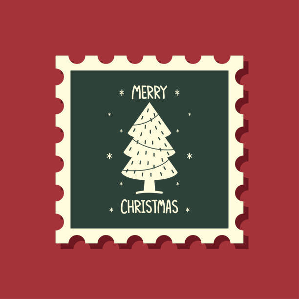 istock New Year greeting card design with stylized Christmas tree. Vector illustration. Christmas tree logo. 1446207492